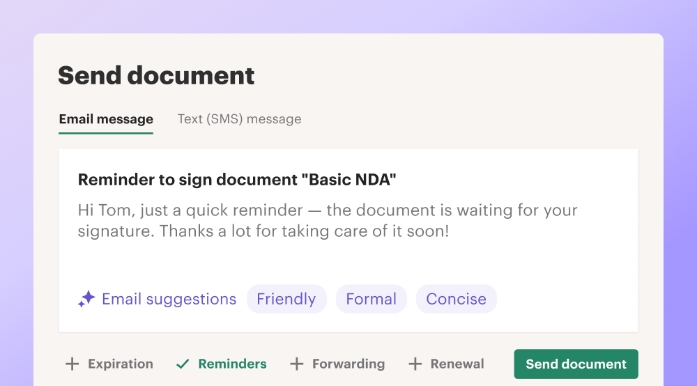 AI email suggestions