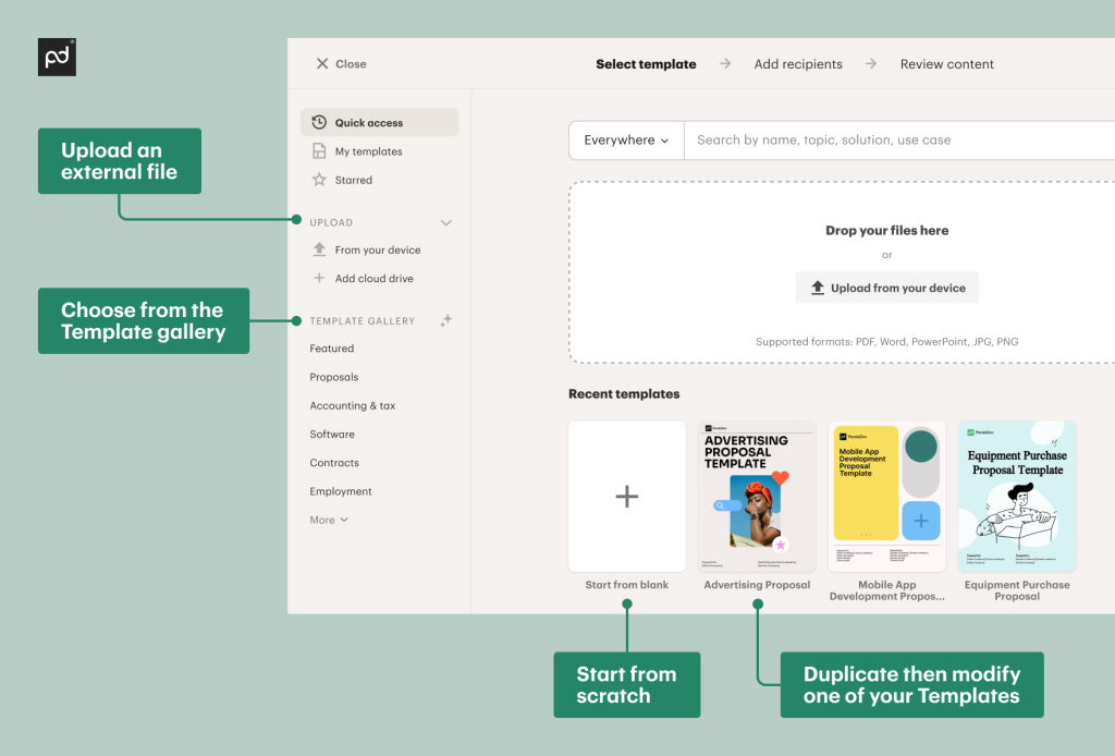 How to start a creating template