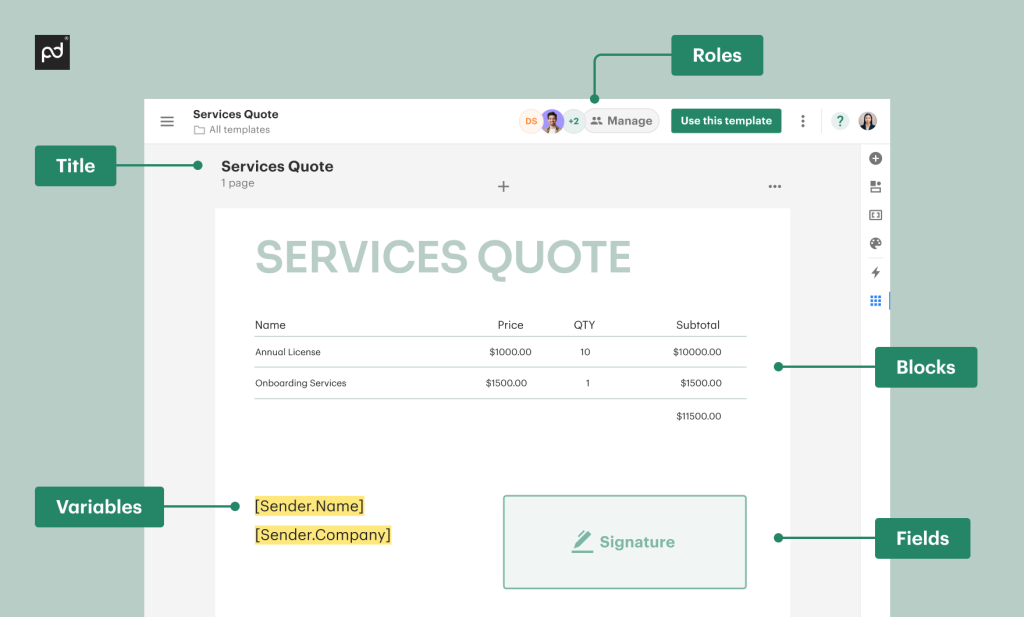 PandaDoc Template