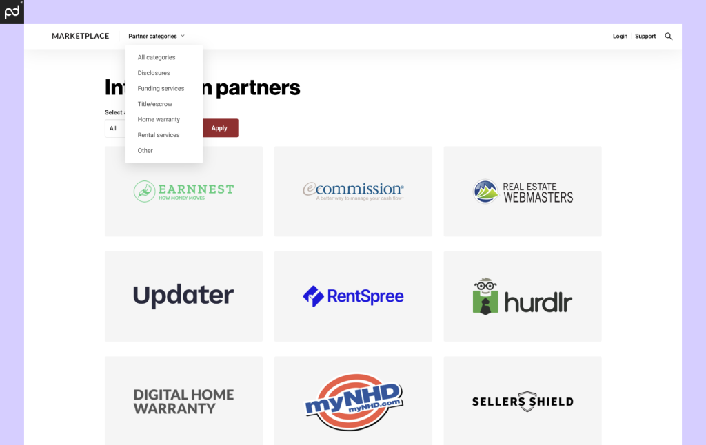 A screenshot highlighting various Lone Star Technologies integration partners, including Earnest, Sellers Shield, and RentSpree.