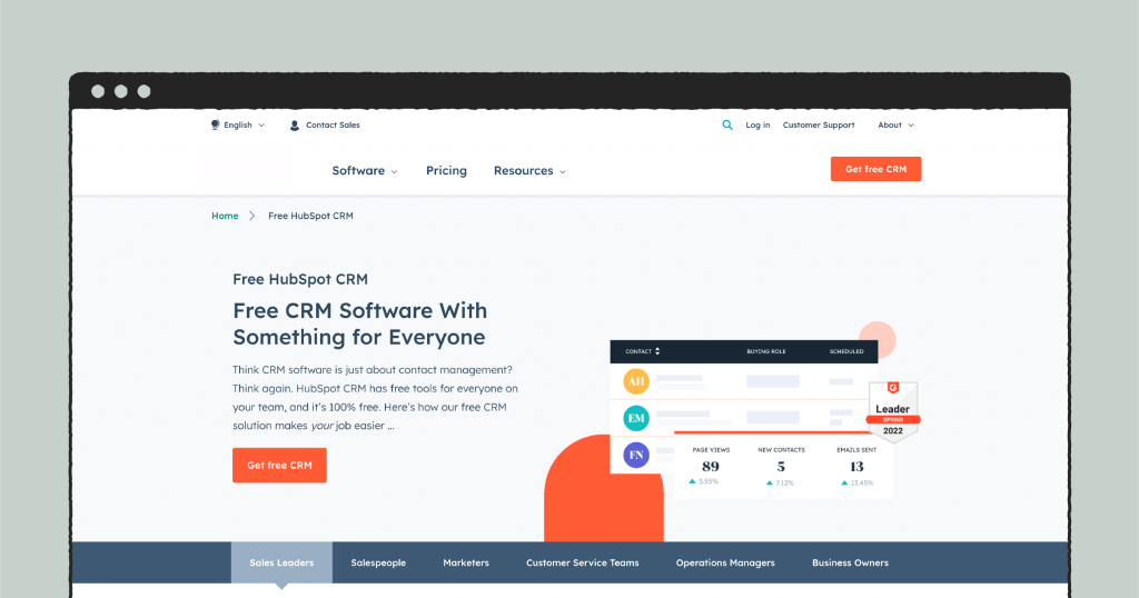 HubSpot CRM screenshot