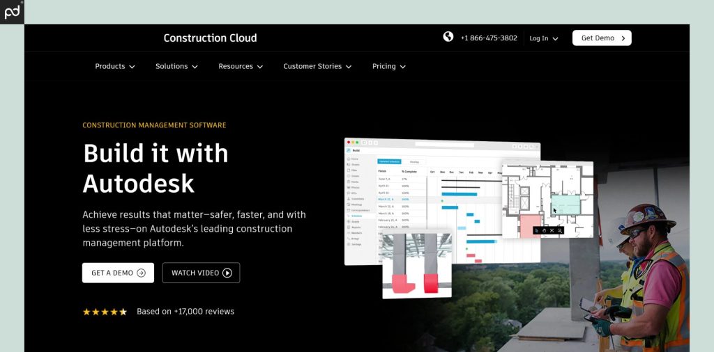 Picture of Autodesk Construction Cloud platform showing builders and demo.