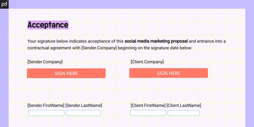 A screenshot depicting a document prepared for e-signing within the dotloop platform. E-signing form fields and first name / last name fields have been assigned.