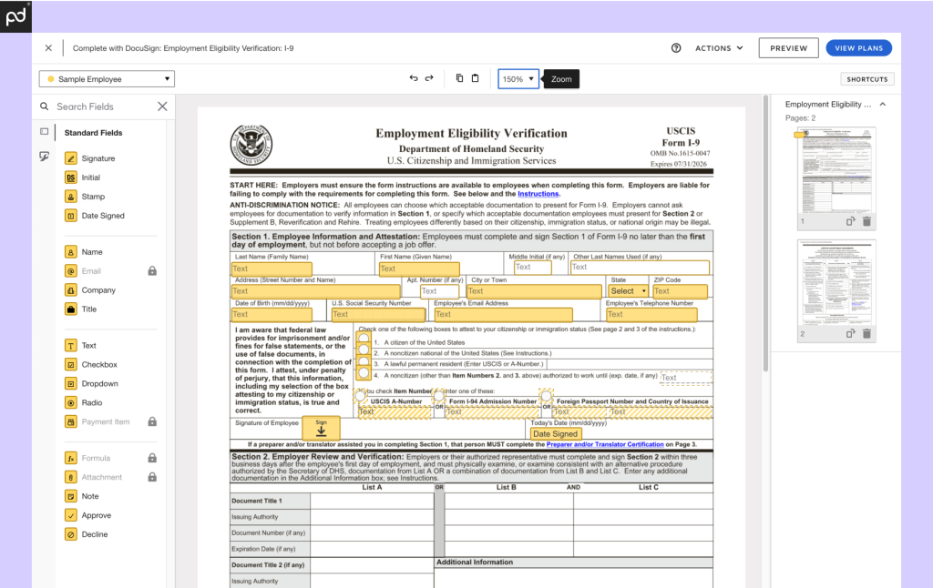 An image of a government form with text fields added to all information areas.