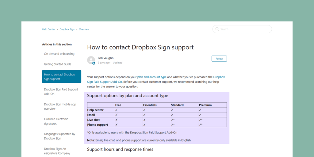 How to contact Dropbox support