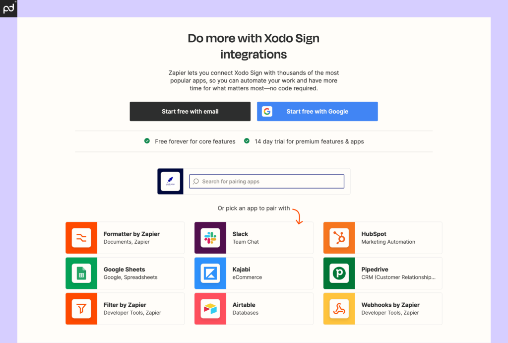 A screenshot of the template creation process within Xodo Sign.
