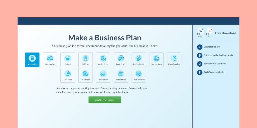 formswift create your own business plan