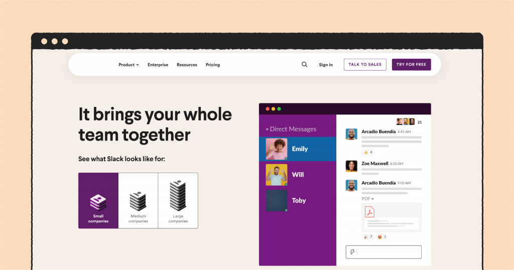 Slack communication platform