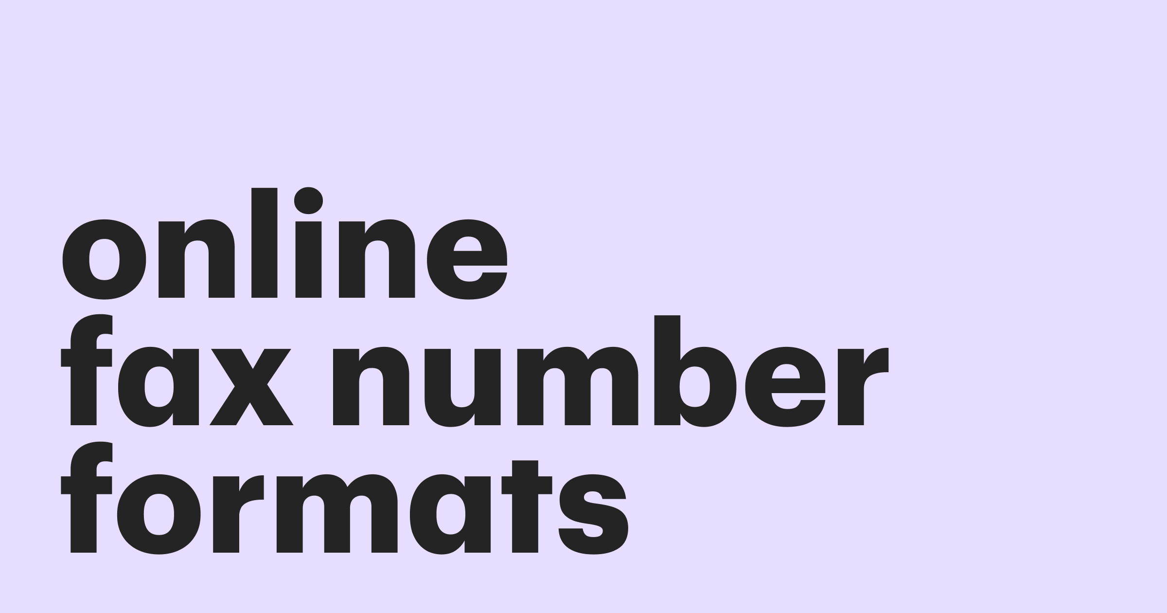 Online Fax Number Formats International And Local Examples