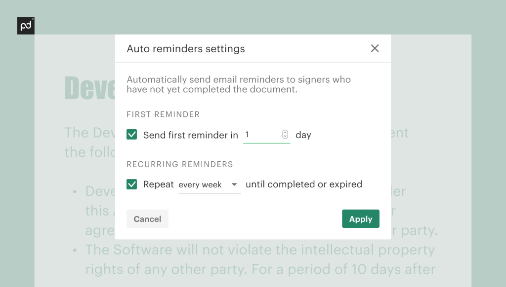 Set Auto Reminders