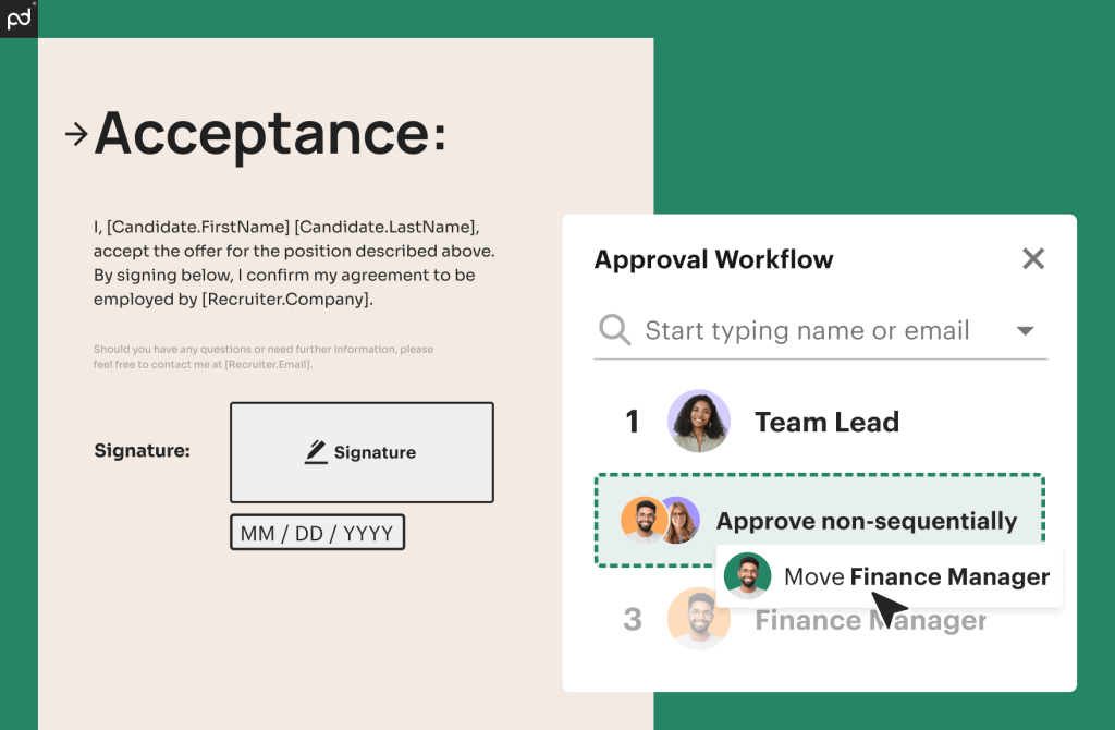 approval workflow for offer letter