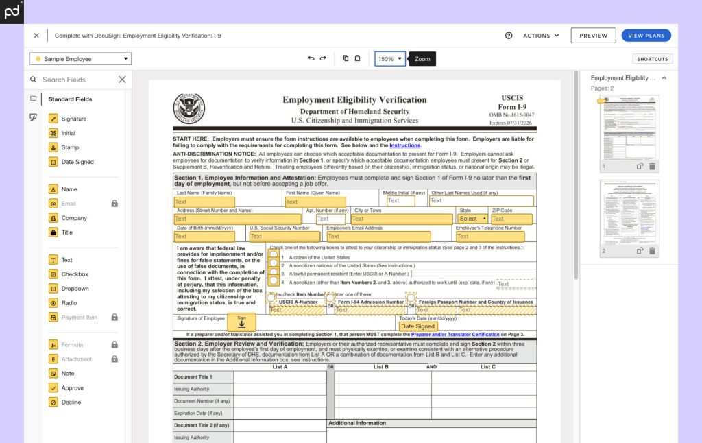 An image of a government form with text fields added to all information areas.