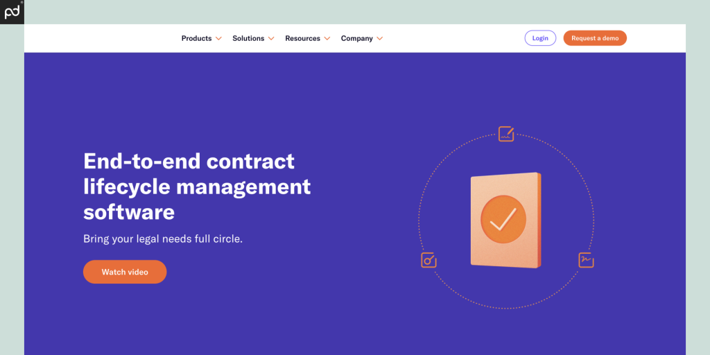 LinkSquares landing page emphasizing end-to-end contract lifecycle management.