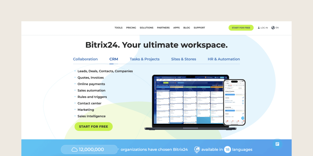 Bitrix24 is another good option as a lead capture app