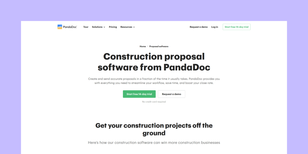 Construction estimating software Pandadoc