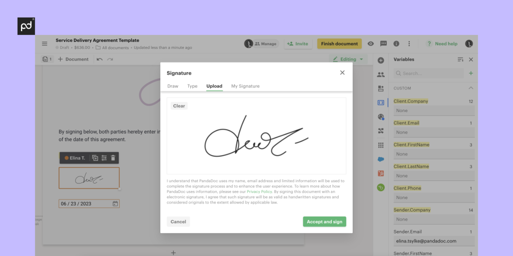 How to sign a contract with PandaDoc