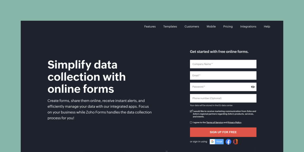 Zoho Forms: Simplify data collection with online forms. Get started with free online forms.