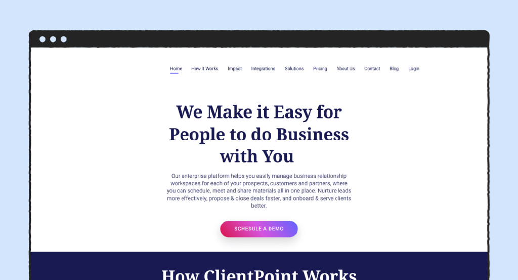 Screenshot of ClientPoint