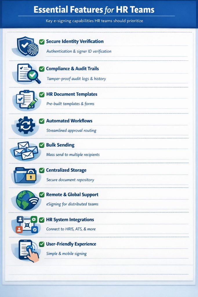 esignature features for HR