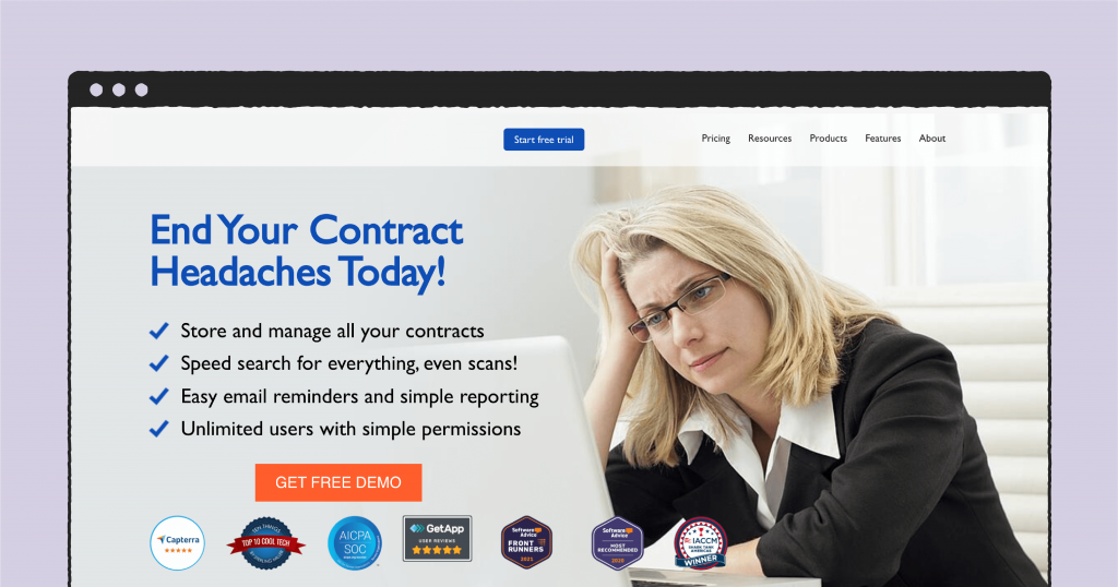 ContractSafe main page
