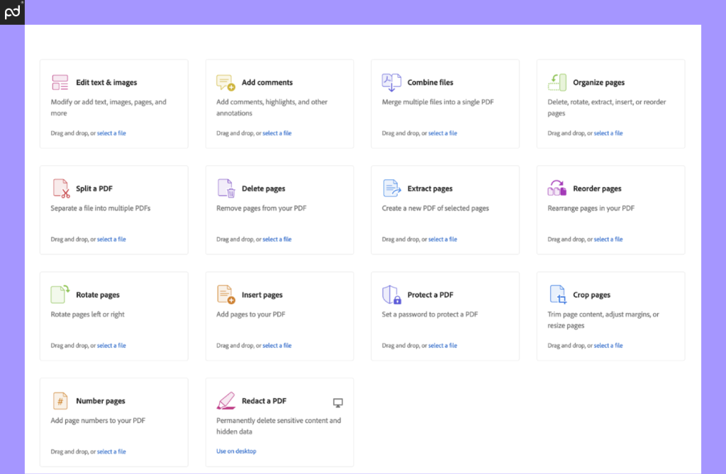 An image displaying the various formatting and layout tools provided with an Acrobat Sign subscription, including the ability to create forms, templates, send in bulk, collect payments, and more.