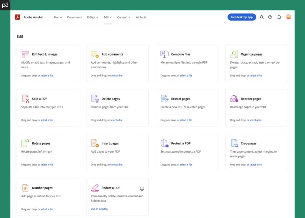 An image displaying the various formatting and layout tools provided with an Acrobat Sign subscription, including the ability to create forms, templates, send in bulk, collect payments, and more.