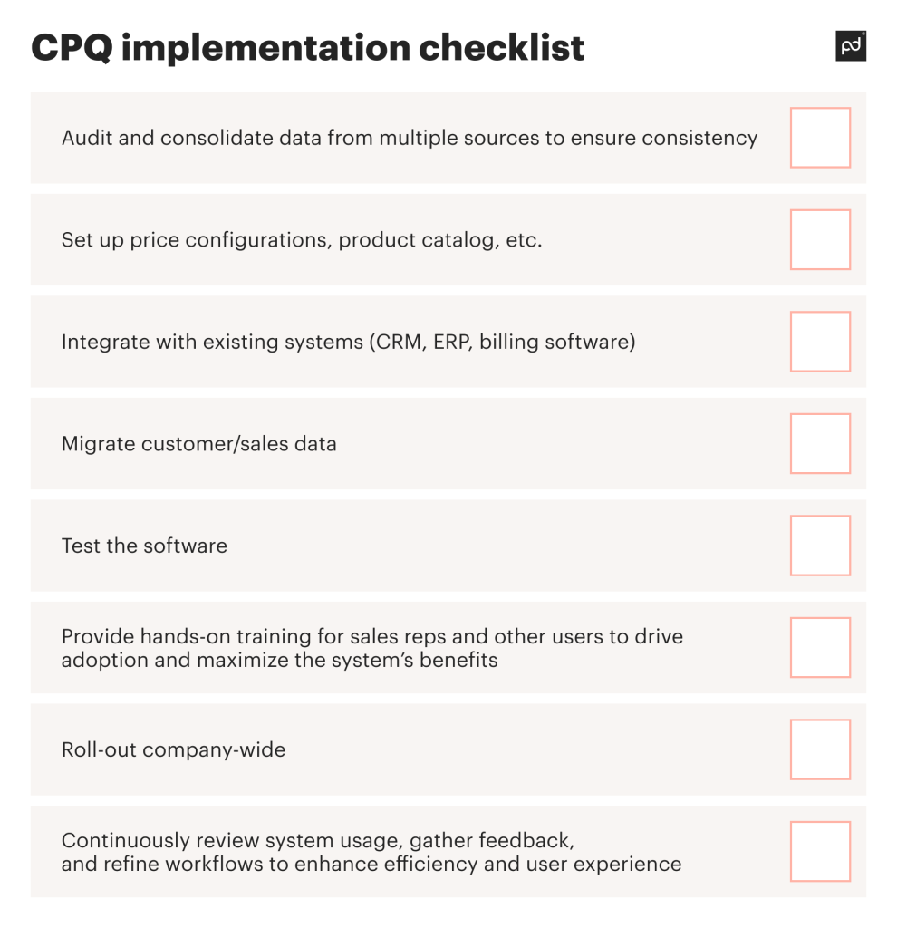 CPQ Implementation checklist