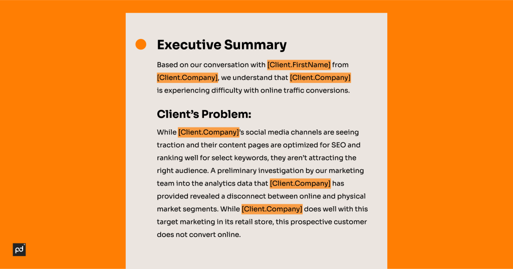 Executing summary exapmle