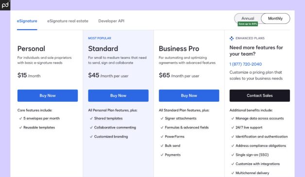 SignEasy vs DocuSign Comparison: Pricing, Reviews - PandaDoc