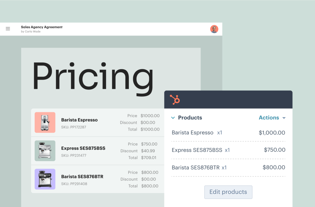 pandadoc and hubspot pricing model