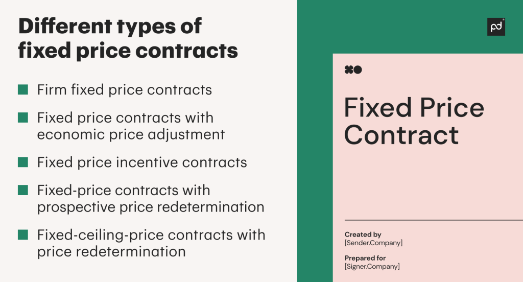 Different types of fixed price contracts