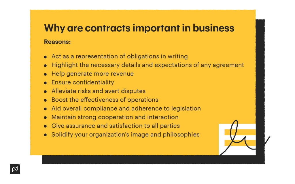 Why are contracts important in business? Reasons