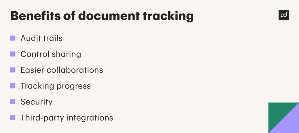 Benefits and features of document tracking