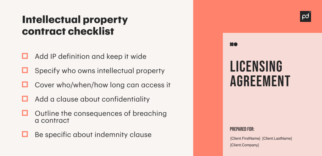 Intellectual property contract check list