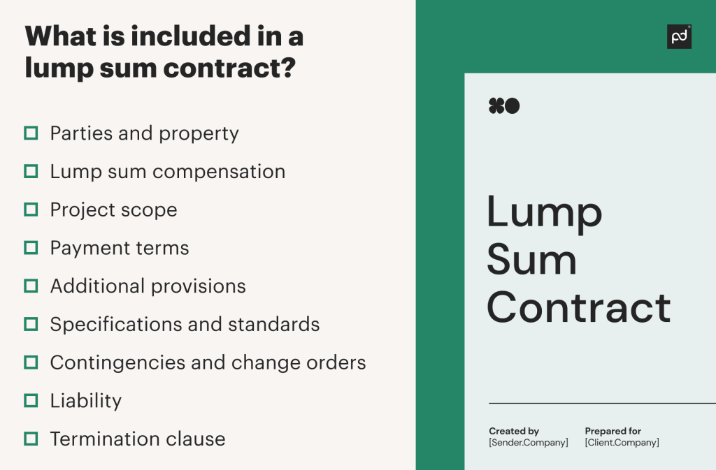 infographic of what is included in a lump sum contract