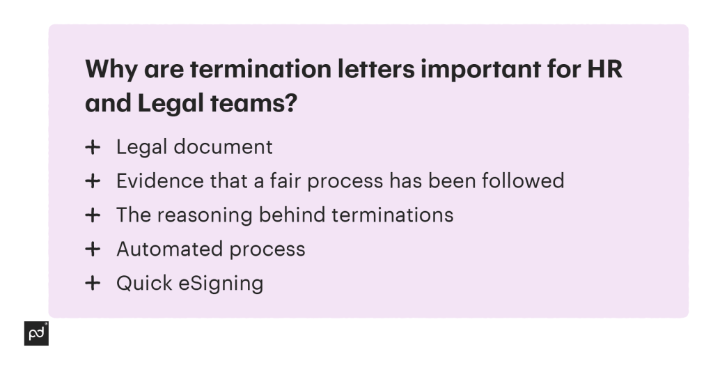 Termination letter importance