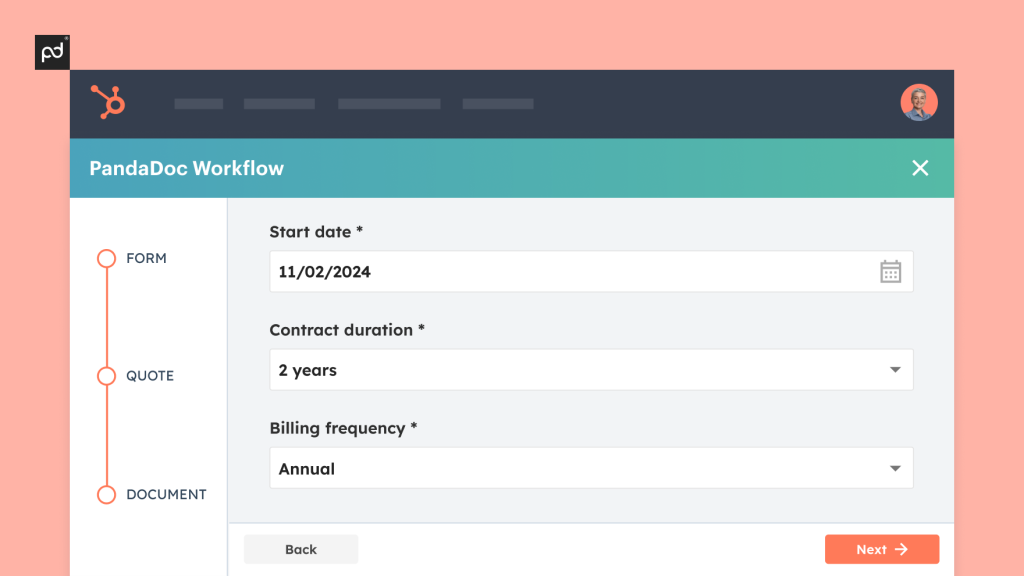 PandaDoc CPQ for HubSpot workflow