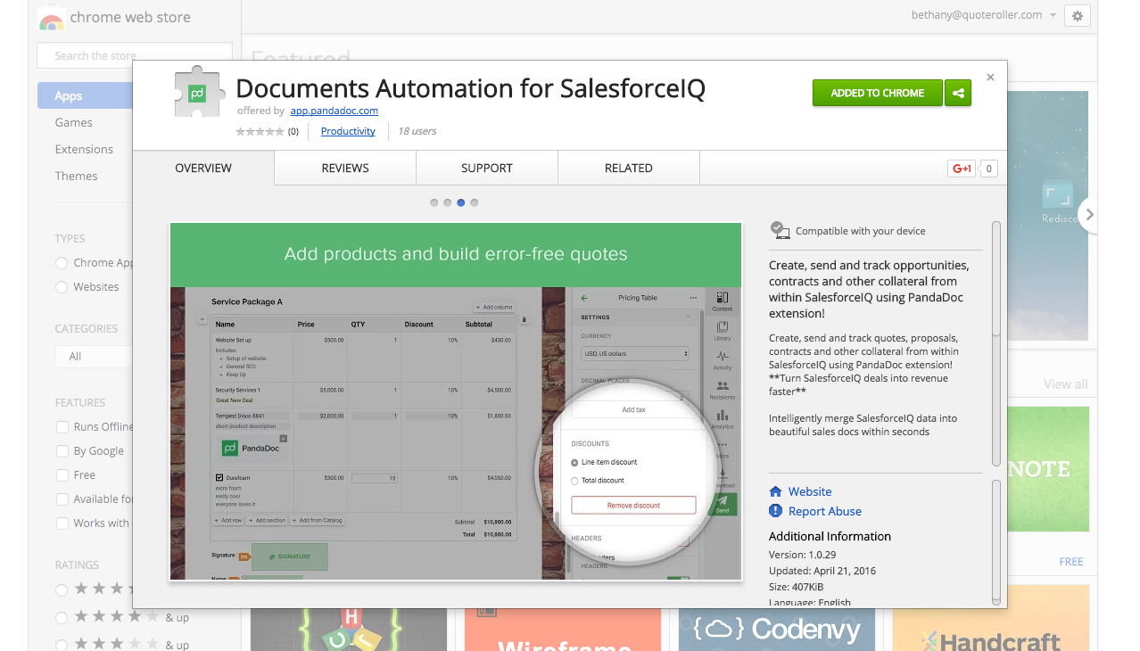 PandaDoc SalesforceIQ Integration