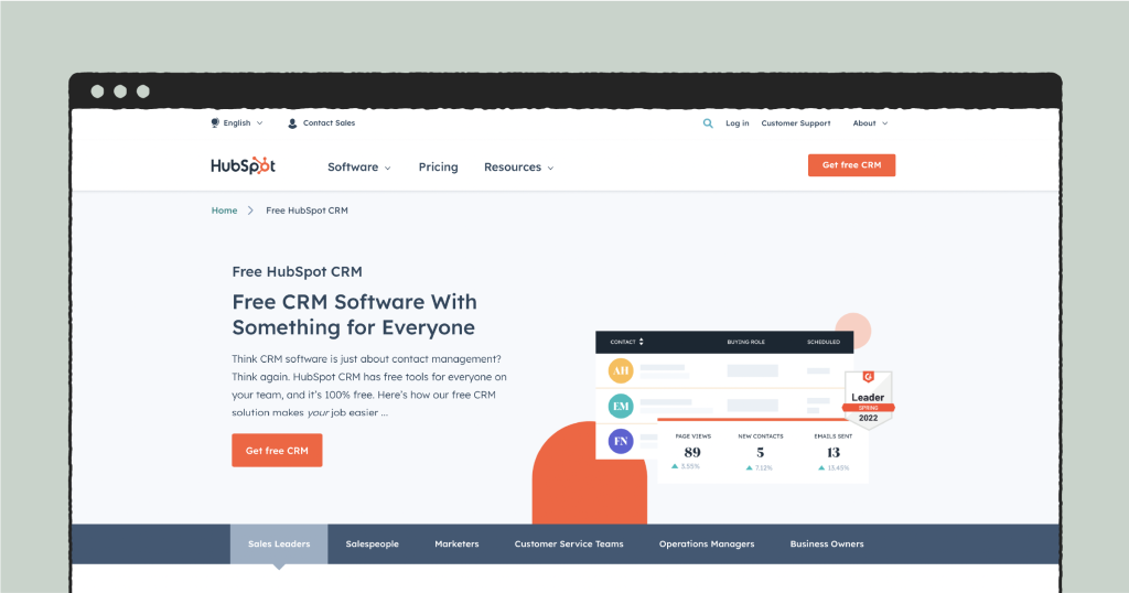 HubSpot CRM screenshot