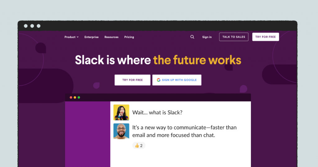 slack main page