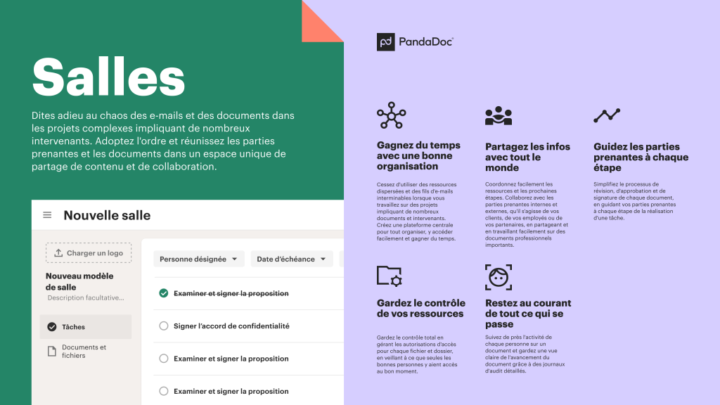 Fonctionnalité en vedette: salles de PandaDoc