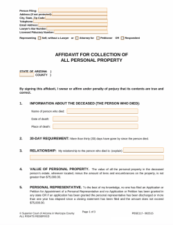 Small Estate Affidavit Arizona (AZ) Form