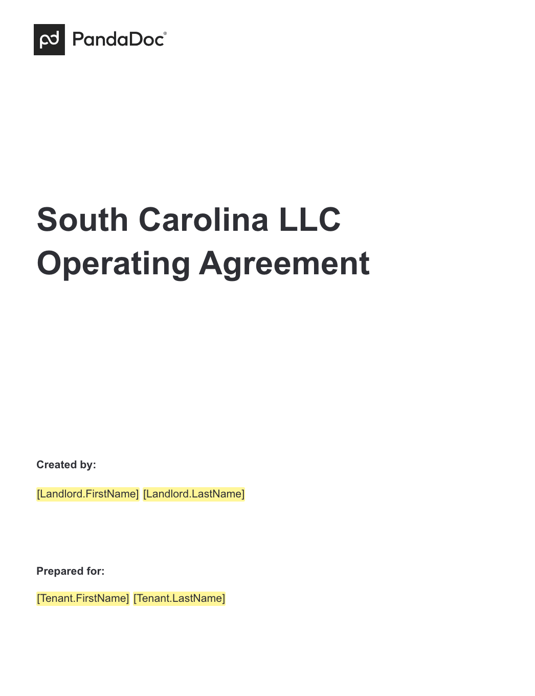 South Carolina LLC Operating Agreement 