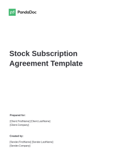 Stock Subscription Agreement Template