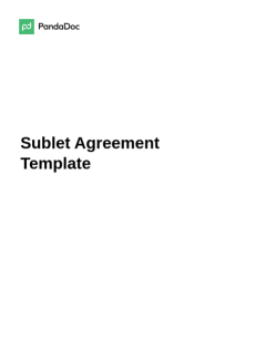 Sublet Agreement Template