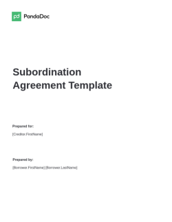 Subordination Agreement Template