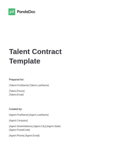Talent Contract Template
