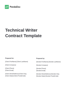 Technical Writer Contract Template