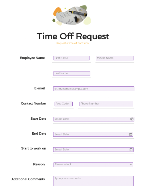 Time Off Request Form 