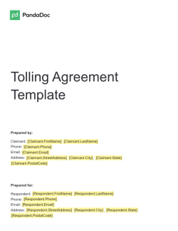 Tolling Agreement Template